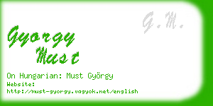 gyorgy must business card